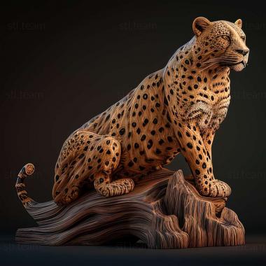 3D model The Leopard of Rudraprayag famous animal (STL)